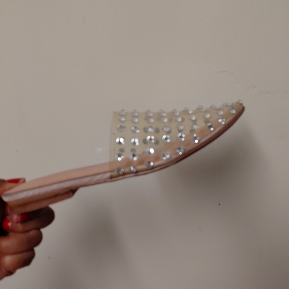 Madden Girl Clear Embellished Pointy Toe Flat Mules Size 6.5 - Picture 10 of 12